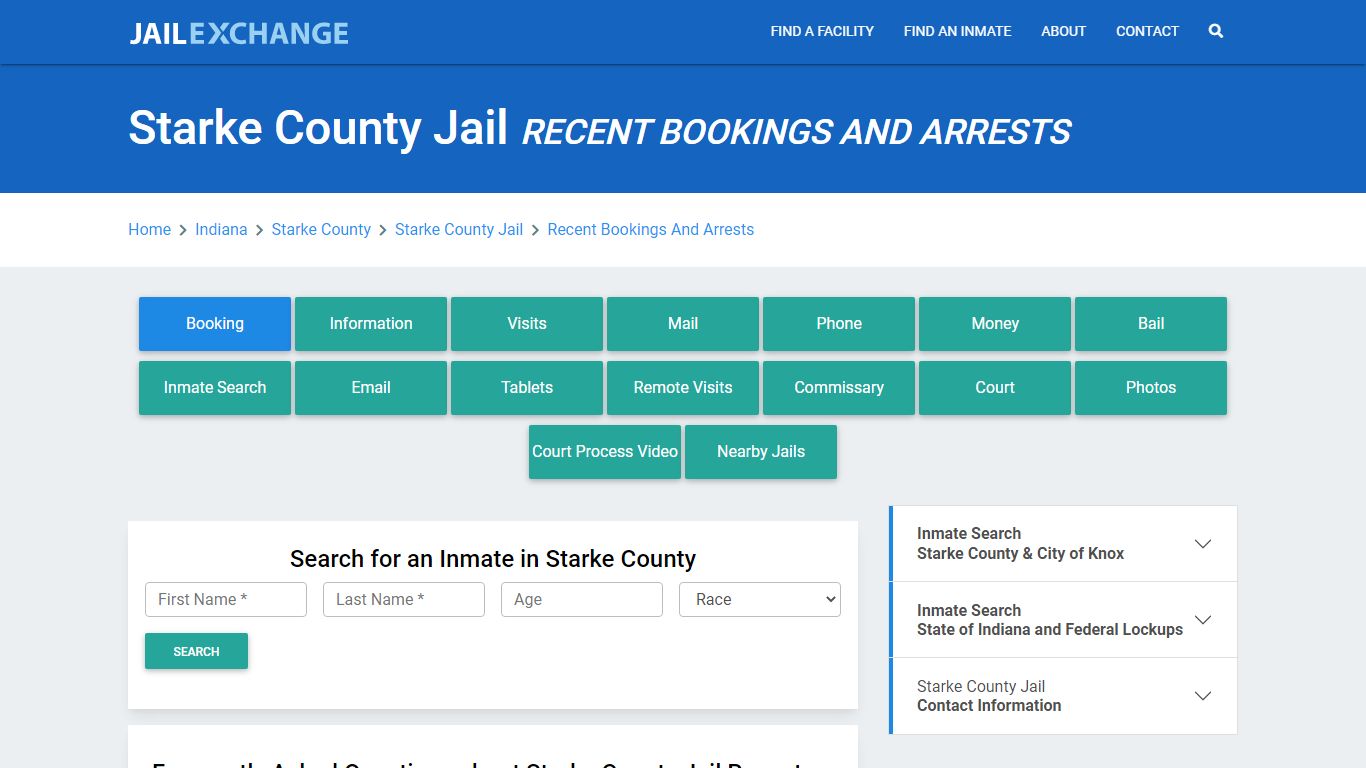 Starke County Jail Recent Bookings And Arrests - Jail Exchange